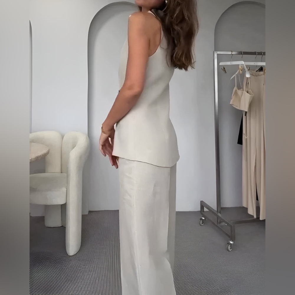 Commense Button Split Sleeveless Pants Set - Picture 13 of 16